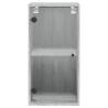 Wall Cabinet with Glass Doors - Grey Sonoma 35x37x68.5 cm