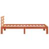 Wax Brown Bed Frame with Headboard - Small Single Solid Wood