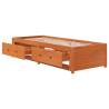 Versatile Day Bed Wax Brown 90x200 cm Solid Wood Pine