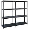 4-Tier Black Storage Shelf - Versatile & Compact | HipoMarket