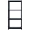 4-Tier Black Storage Shelf - Versatile & Compact | HipoMarket