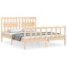 Solid Wood Bed Frame with Headboard 160x200 cm | HipoMarket