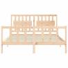 Solid Wood Bed Frame with Headboard 160x200 cm | HipoMarket