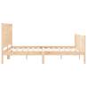 Solid Wood Bed Frame with Headboard 160x200 cm | HipoMarket