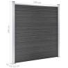 Fence Panel Set WPC 1045x186 cm Black - Durable & Stylish