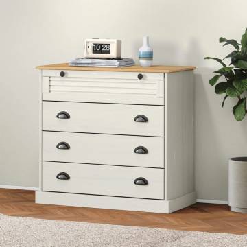 Chest of Drawers VIGO White - Stylish Pine Storage Solution