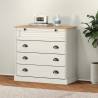 Chest of Drawers VIGO White 80x40x76 cm Solid Wood Pine Colour white Quantity in Package 1 