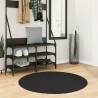 Rug HUARTE Short Pile Soft and Washable Black Ø 100 cm Colour black Size Ø 100 cm 