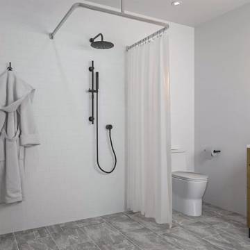 Sealskin Easy-Roll Shower Curtain Rail Set - Matte Aluminium