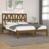 Bed Frame Honey Brown Solid Wood Pine 120x190 cm Small Double Colour honey brown Size 120 x 190 cm 