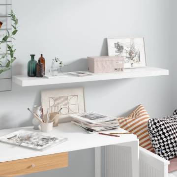 Floating Wall Shelf High Gloss White - Stylish & Durable Design