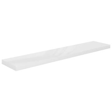 Floating Wall Shelf High Gloss White - Stylish & Durable Design