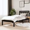 Bed Frame Black 75x190 cm Small Single Solid Wood Colour black Size 75 x 190 cm 