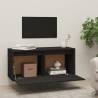 Black Wall Cabinet 80x30x35 cm - Solid Wood Pine | HipoMarket