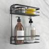 Metaltex 2-Tier Douche Rack - Stylish Black Bathroom Organizer