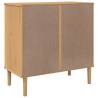 SENJA Drawer Cabinet - Rattan Look Brown Solid Wood (80x40x80 cm)