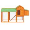 Brown Chicken Coop 193x65x117 cm - Solid Pine Wood