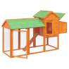 Brown Chicken Coop 193x65x117 cm - Solid Pine Wood