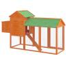 Brown Chicken Coop 193x65x117 cm - Solid Pine Wood