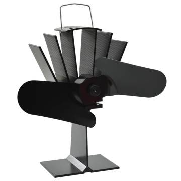 Heat Powered Stove Fan 2 Blades Black - Efficient Room Heating