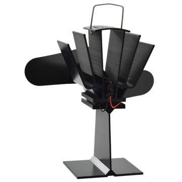 Heat Powered Stove Fan 2 Blades Black - Efficient Room Heating