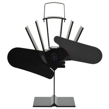 Heat Powered Stove Fan 2 Blades Black - Efficient Room Heating