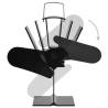 Heat Powered Stove Fan 2 Blades Black - Efficient Room Heating