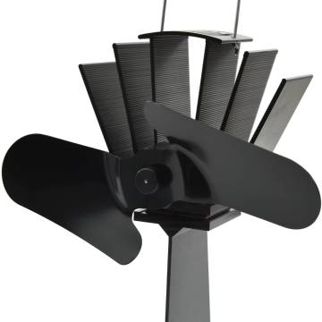 Heat Powered Stove Fan 2 Blades Black - Efficient Room Heating