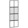 Sliding Door Black 76x205 cm - Tempered Glass & Aluminium