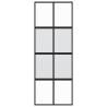 Sliding Door Black 76x205 cm - Tempered Glass & Aluminium