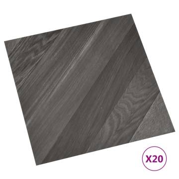 Self-Adhesive PVC Flooring Planks - Grey Striped, 20 pcs