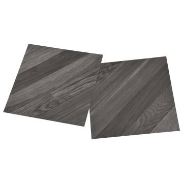 Self-Adhesive PVC Flooring Planks - Grey Striped, 20 pcs