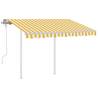 Manual Retractable Awning 3x2.5m Yellow & White - HipoMarket