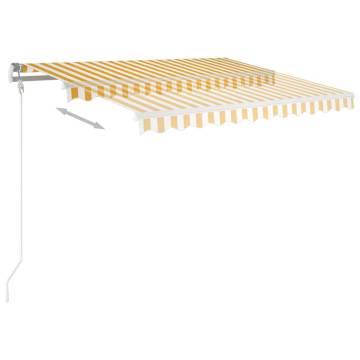 Manual Retractable Awning 3x2.5m Yellow & White - HipoMarket