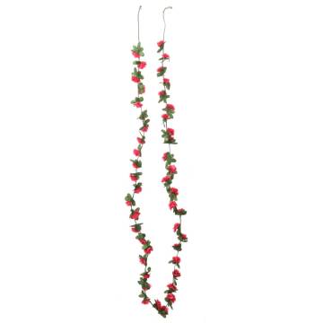 Artificial Flower Garlands - 6 pcs Spring Rose Red 250 cm