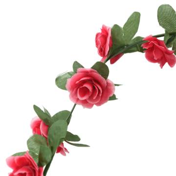 Artificial Flower Garlands - 6 pcs Spring Rose Red 250 cm