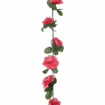 Artificial Flower Garlands - 6 pcs Spring Rose Red 250 cm