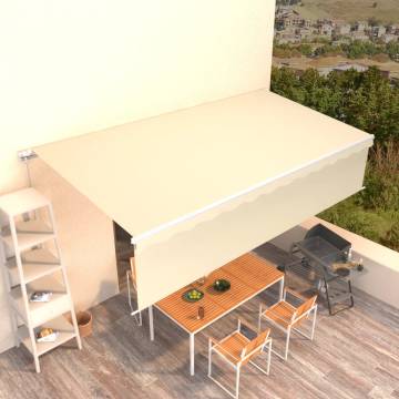 Manual Retractable Awning 6x3m Cream - Stylish Outdoor Shade