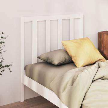 Stylish White Bed Headboard - Solid Pine Wood | HipoMarket