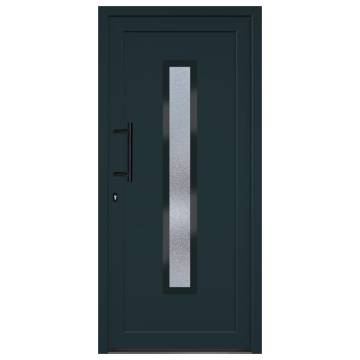 Front Door Anthracite 98x208 cm PVC - Secure & Stylish Entry