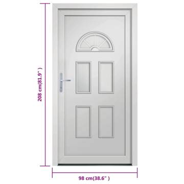 Front Door White PVC 98x208 cm - Elegant & Secure Design