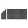 Fence Panel Set WPC 446x Colour black Quantity in Package 1 Model 2 sections + 1 slanted section 