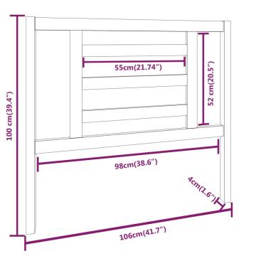 Stylish Solid Wood Pine Bed Headboard - 106x4x100 cm