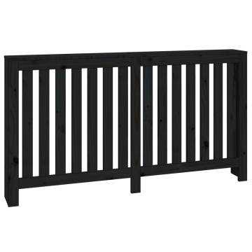 Radiator Cover Black - Solid Pine Wood 153x19x84 cm