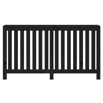 Radiator Cover Black - Solid Pine Wood 153x19x84 cm