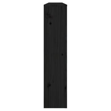 Radiator Cover Black - Solid Pine Wood 153x19x84 cm