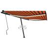 Manual Retractable Awning with LED 450x350 cm Orange and Brown Colour multicolour Size 450 x 350 cm Quantity in Package 1 