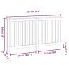 Radiator Cover Black - Solid Pine Wood 153x19x84 cm