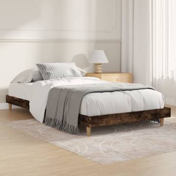 Smoked Oak Bed Frame 90x190 cm - Durable and Stylish