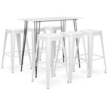 7 Piece White Bar Set - Modern Design for Home & Garden